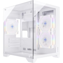 GABINETE GAMER FORTREK CLARITY BRANCO LATERAL VIDRO