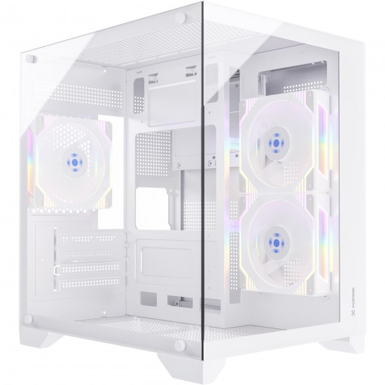 GABINETE GAMER FORTREK CLARITY BRANCO LATERAL VIDRO