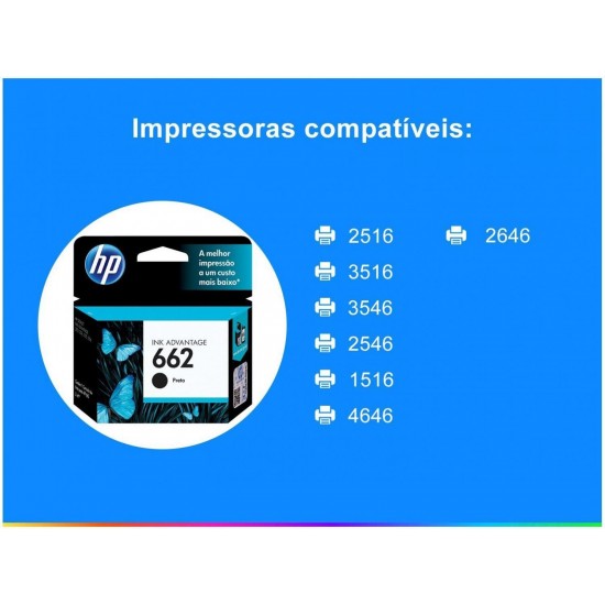 Cartucho de Tinta HP 662 Colorido - Original