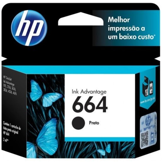 Cartucho Original HP 664 Preto - Original 