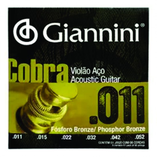 Encordoamento Giannini Cobra Violão Aço 011 