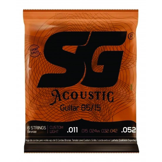 Encordoamento Violão Aço Sg Strings Bronze 85/15 011