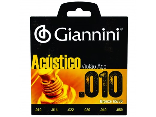 Encordoamento de Aço para Violão Acústico Giannini 010