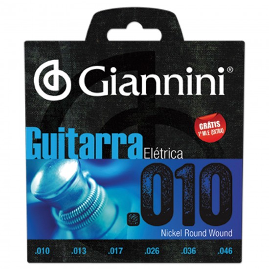 Encordoamento para Guitarra .010 Niquel Round Wound GEEGST10 GIANNINI