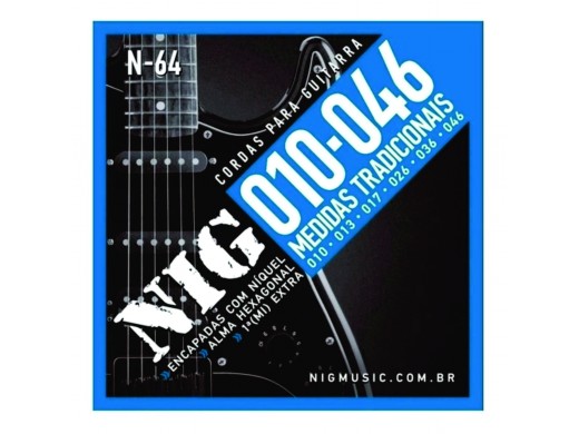  Encordoamento Guitarra Aço 010 046 Nig N64 