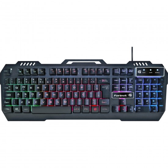Teclado Gamer RGB CRUSADER Preto FORTREK G