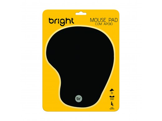 Mouse Pad Bright Ergonômico Com Apoio em Gel, 0307, Preto