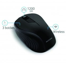 Mouse Sem Fio Multilaser 1200DPI 2.4GHz - MO212