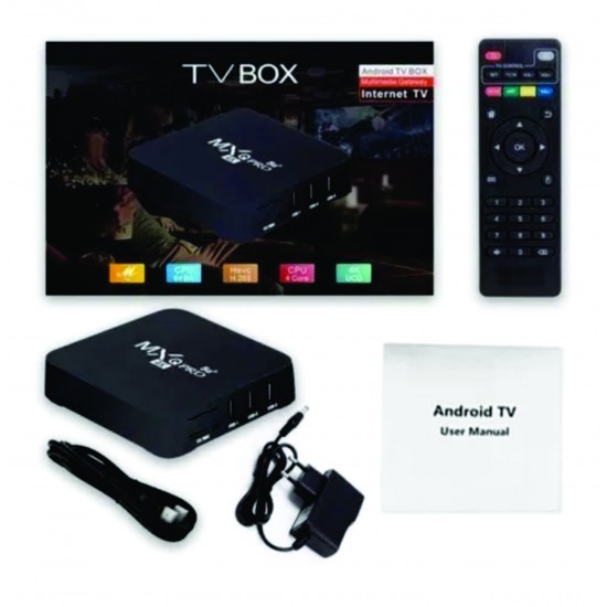 TV BOX Conversor Smart Tv 4gb De Ram 64gb Pro 4k - Android 10