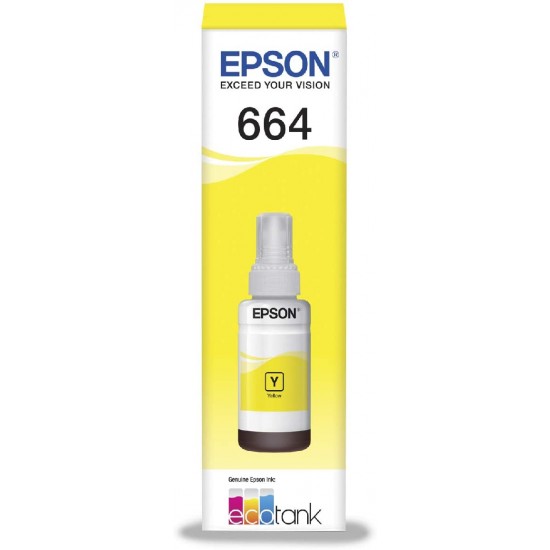  Garrafa de Tinta Original Epson EcoTank 664 Amarelo 