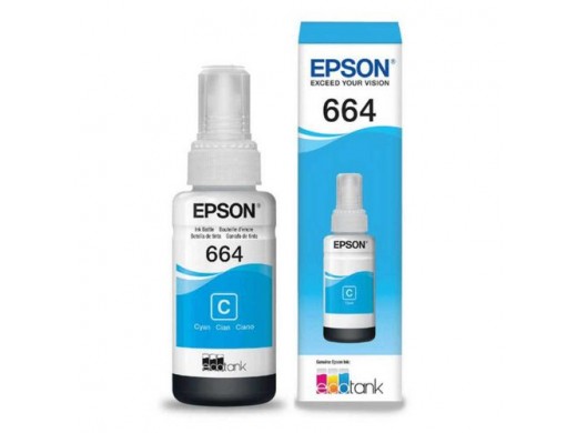 Garrafa de Tinta Original Epson EcoTank 664 Ciano