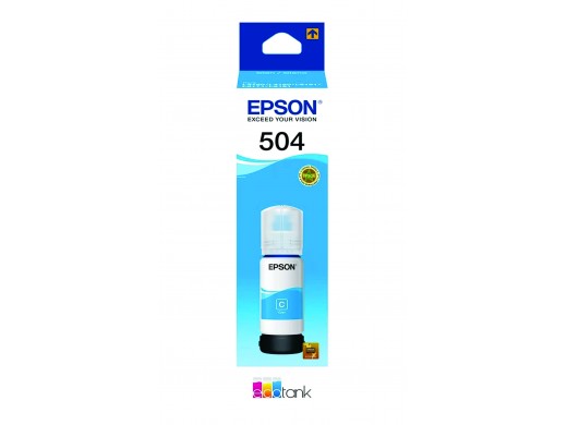Garrafa de Tinta Epson T504 Ciano 